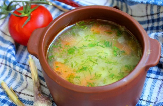 рисовый суп без мяса с картошкой