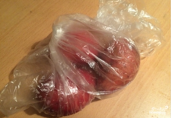 фото картошки в мундирах в пакете перед запеканием