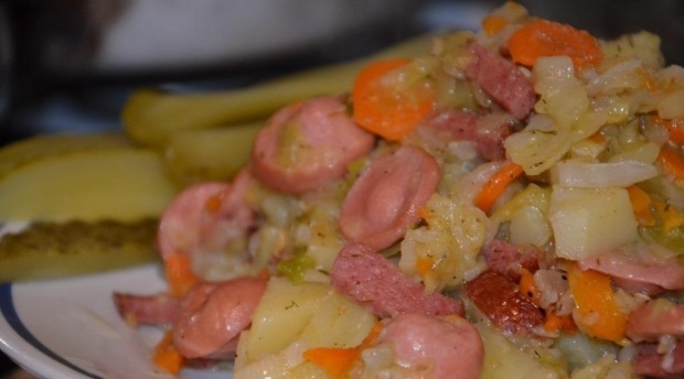 фото тушеной картошки с колбасой