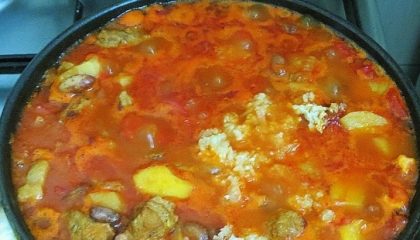 фото тушеного мяса с фасолью и картофелем