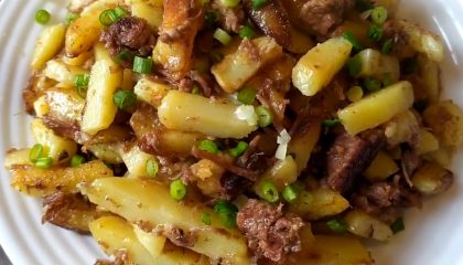фото жареной картошки с тушенкой
